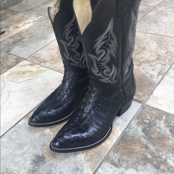 Hondo Caiman Leather Cowboy Boots Men’s 12D - Picture 2 of 10